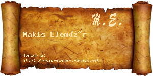 Makis Elemér névjegykártya