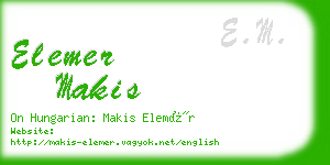 elemer makis business card